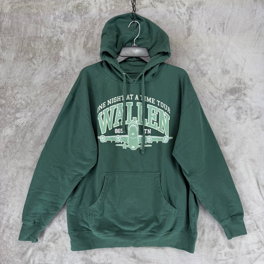 Morgan Wallen‎ One Night At A Time World Tour Hoodie Green XL Country Music
